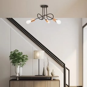 LED felületre szerelt csillár OXFORD 3xE27/15W/230V fekete