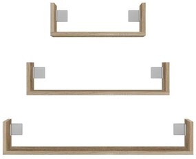 Aldabra MOBI 3P fali polcok 80/60/40x20x14 cm, sonoma (3 részes)
