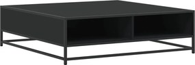 vidaXL fekete szerelt fa és fém dohányzóasztal 100 x 100 x 30 cm