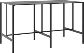 vidaXL fekete porszórt acél bárasztal 200 x 100 x 110 cm