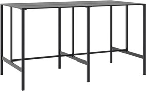 vidaXL fekete porszórt acél bárasztal 200 x 100 x 110 cm