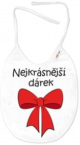 Vízálló előke, 24 x 27 cm - A legszebb ajándék, Baby Nellys - fehér