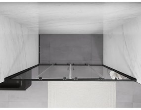 Mexen Exo, 2 szárnyú csúszó 200x200 cm, 6mm átlátszó üveg, fekete profil, 8152-200-000-70-00