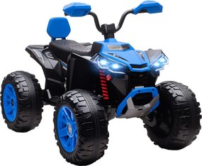 AIYAPLAY Elektromos gyermek quad, 24 V-os elektromos jármű 4 kerékkel, fényszórókkal, USB porttal, MP3, kék