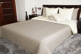 Bézs színű ágytakaró geometriai varrással Szélesség: 200 cm | Hossz: 220 cm