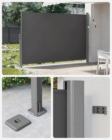 Oldalsó napellenző, napellenző erkélyre, teraszra, szürke