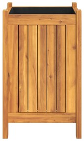 tömör akácfa kerti virágtartó béléssel 31 x 31 x 50 cm