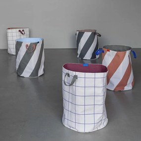 Szürke-krémszínű textil szennyeskosár 5 l Diagonal – Mette Ditmer Denmark