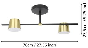Eglo 39983 - LED Felületre szerelhető csillár ALTAMIRA 2xGU10/4,6W/230V 3000K arany