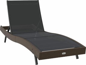 vidaXL Napozó 197 x 70 x 82 cm polirattan