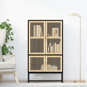 fekete szerelt fa magasszekrény 70 x 35 x 125 cm