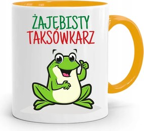 Sárga Bögre Taxisofőrnek Békás Taxisofőr fényképes nyomattal