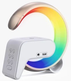 Immax 08986L-LED RGB Dimmelhető lámpa ébresztőórával és Qi töltéssel 30W/230V arany