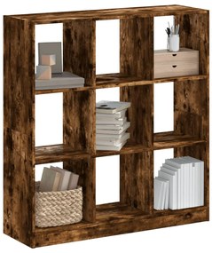 füstös tölgy színű szerelt fa könyvespolc 102 x 32 x 108 cm