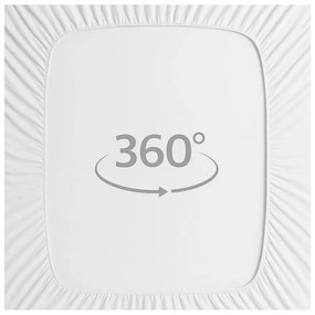 Fehér gumis renforcé pamut lepedő 200x140 cm Ranforce – Mila Home Luxury