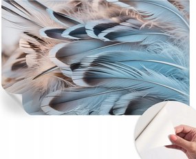 Öntapadós tapéta Fali furnér 3D hatás Kék tollak 416x254 cm