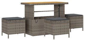13 Darabos Kert Sofa Szett Párnákkal Szürke Poli Rattan Akác