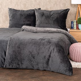 4Home mikroflanel Stripe ágyneműhuzat szürke, 140 x 200 cm, 70 x 90 cm