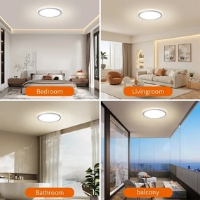 Brilagi - LED fürdőszobai mennyezeti lámpa ULTRA SLIM LED/18W/230V átmérő 30 cm ezüst IP54