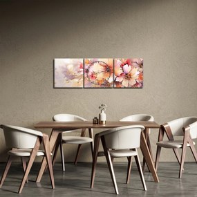Kép - Virágok (órával) (90x30 cm)