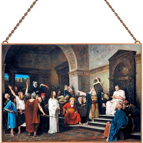 Munkácsy Mihály - Krisztus Pilátus előtt üvegkép, falikép