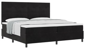 Boxspring Ágy Matrac nélkül Fekete 200x200 cm Bársony