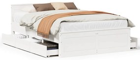 fehér tömör fenyőfa fejtámlás ágykeret matrac nélkül 140x190 cm