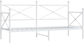 vidaXL kanapéágy matrac nélkül fehér 90x200 cm acél