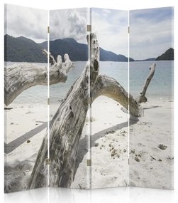 Gario Paraván Faágak a trópusi tengerparton Méret: 145 x 170 cm, Kivitelezés: Forgó paraván 360°