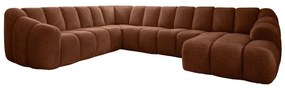Terrakotta színű sarokkanapé (bal oldali-U alakú) Shell – Miuform