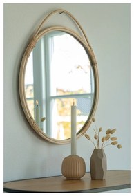 Fali tükör rattan kerettel ø 50 cm Malo – House Nordic