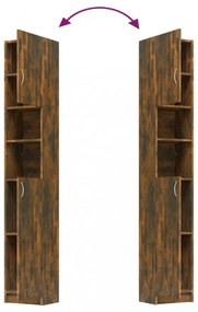 füstös tölgy színű szerelt fa fürdőszobaszekrény 32x25,5x190 cm