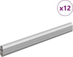 vidaXL Szekrény rúd 12 pcs Ezüst 764 x 15 x 29 mm Alumínium ötvözet