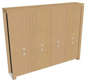 Verno+ S magas szekrény 260 x 46 x 210 cm, világos tölgy / fekete