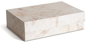 Bézs fedeles dekoratív karton tárolódoboz szett 3 db-os 42,5x29,5x13 cm Kian Paper Laminate – Bigso