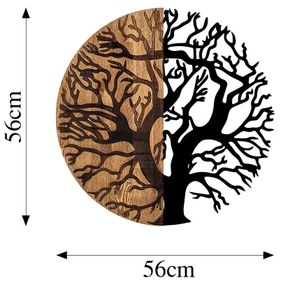 Fali dekoráció 56 cm átmérő, fa/fém faág mintával