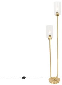Art Deco állólámpa arany üveggel 2-lámpás - Laura