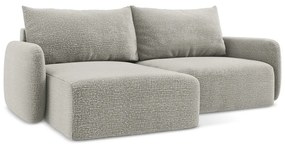 Világosszürke kinyitható-tárolóhelyes sarokkanapé (bal oldali) Kalena – Makamii