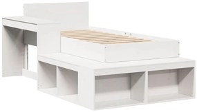 fehér tömör fenyő ágykeret matrac nélkül 80 x 200 cm