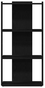 Könyvespolc 3 szintes Fekete 60x30x120 cm Használt fa