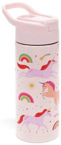 Világos rózsaszín rozsdamentes acél gyerek ivópalack 500 ml Unicorn – Rex London