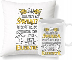 Párna Bögre Ajándék Szett Villanyszerelőnek Áram nem Ketyeg