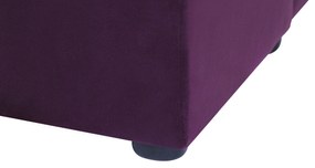 Lila bársony franciaágy ládával 140 x 200 cm NOYERS Beliani