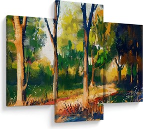 Erdő képe a nyári napsütésben, festmény (90x60 cm)