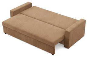 Zeus kanapéágy, szövet anyag, hab töltet, egyenes kartámasz, barna