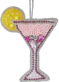 HANG ON gyöngyös karácsonyfadísz, martinis pohár