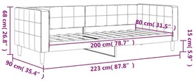 fekete bársony kanapéágy 80 x 200 cm