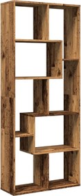vidaXL antik fa színű fa térelválasztó könyvespolc 67 x 25 x 161,5 cm