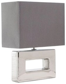 Ezüstszínű porcelán asztali lámpa 42 cm ONYX Beliani