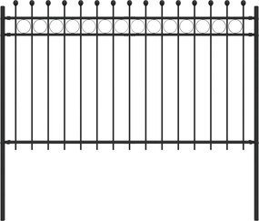 vidaXL Gyűrűs Kerítés Fekete 200 x 130 cm Porszórt acél